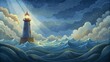 The Lighthouse In the midst of a stormy sea a bright lighthouse stands tall and guides ships to safe harbor. This can be seen as a