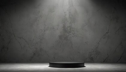 Wall Mural - black stone podium product platform display