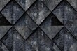 abstract dark black anthracite gray 3d vintage worn shabby geometric lozenge diamond rue motif tiles stone concrete cement marbled wall texture seamless pattern digital illustration