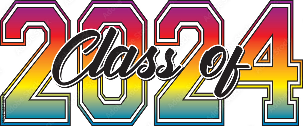 rainbow 2024 varsity letters Stock Vector | Adobe Stock
