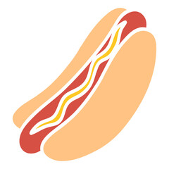 Canvas Print - hotdog fastfood vector illustration