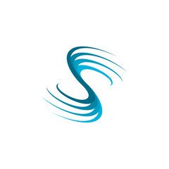 Wall Mural - letter s water wave tourism logo icon vector