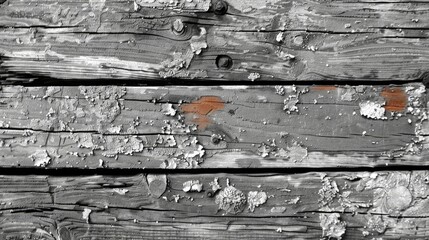 Wall Mural - Weathered wood showing peeling paint