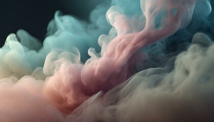 Wall Mural - ai generative of hyper realistic of smoke with a pastel theme on a dark background