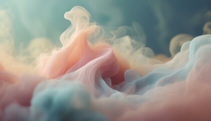 Wall Mural - ai generative of hyper realistic of the twisting and turning of the clouds above the sky is so charming, the smoke is blue, light brown, combined with pink and light blue