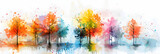 Fototapeta Młodzieżowe - Abstract watercolor of trees