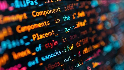 Coders and code background, coding concept. in the language of the computer code on digital screen. Close up of web development with colorful data, information technology or software developer