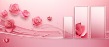Pink Greeting Cards That Can Be Used For Greeting Valentine's Day, In The Style Of Minimalist Stage Designs,  Simple And Elegant Stylepink Greeting Cards That Can Be Used For Greeting Valentine's Day,