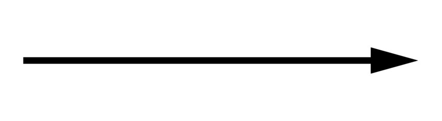 Wall Mural - Straight thin line arrow isolated on transparent background – Long arrow