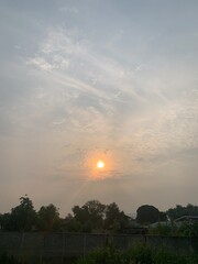 Wall Mural - Beautiful natural scenery of the sun in the sky.