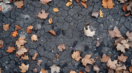 Canvas Print - Bunch of fallen leaves close up