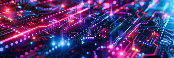 Blue Digital Network and Technology Concept, Abstract Computer and Science Background, Futuristic Cyberspace and Communication
