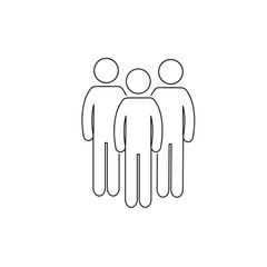 Wall Mural - human figures, pictograms, business team, teamwork, partners, business management, idea, leader, character icons in the form of a linear contour, highlighted on a white background