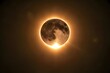 Closeup of solar eclipse. Partial solar eclipse, closeup to partial solar eclipse