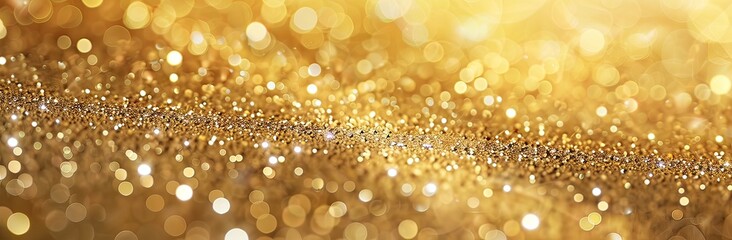 Canvas Print - golden glitter lights