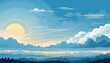 Blue Sky and Clouds Layers Background: A Landscape of Skyline and Cloudscape with Sunlight