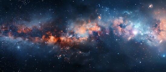 Wall Mural - a stunning galaxy filled with twinkling stars and a captivating bright blue nebula nestled within it