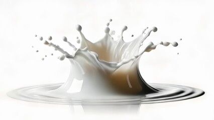 Wall Mural -  Foamy splash of milk in motion