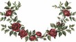 Floral Patterns: A vector illustration of a floral wreath, with roses and leaves