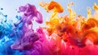 Abstract liquid background resembling colorful ink swirling in water