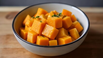  Deliciously fresh mango cubes ready to be savored