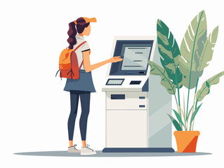 Wall Mural - Self-Sufficient Banking: Managing Finances with Ease and Convenience Through Automated Teller Machines