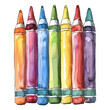 simple vector watercolour set of crayola crayons
