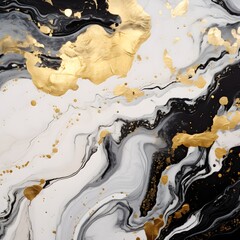 Wall Mural - Gold, white, and black marble background