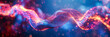 Futuristic Science and Technology Background, Abstract Blue Particle Mesh Illustrating the Dynamics of Data Flow