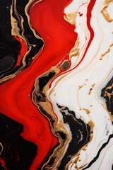 Wall Mural - Gold, white, black, and red marble background