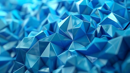 Wall Mural - blue low poly background