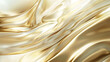 A gold-colored surface with ripples and waves. The surface is shiny and reflective. Concept of luxury and opulence