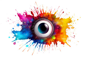 Wall Mural - colorful eye isolated on white