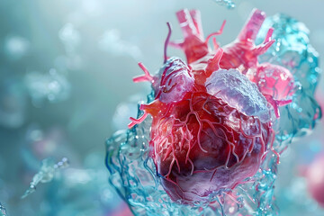 Poster - Hyper D Rendering of a Heart Organ in Tissue Engineering for Transplantation on Isolated Minimalist Background