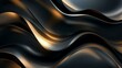 Vibrant color space light yellow elegance, black and gold wave background