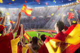 Fototapeta Na ścianę - Spain football team supporter on stadium.