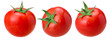 fresh red tomatoes isolated, macro tomato studio photo, transparent PNG, PNG format, cut out, collection, set