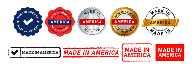 Wall Mural - made in america stamp and seal badge sign for country product business manufactured
