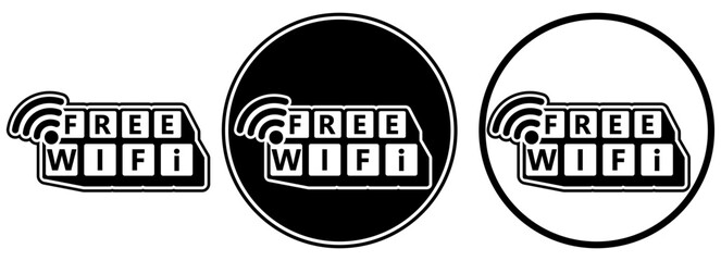 Wall Mural - set wireless hotspot area sign. free wifi zone design vector illustration