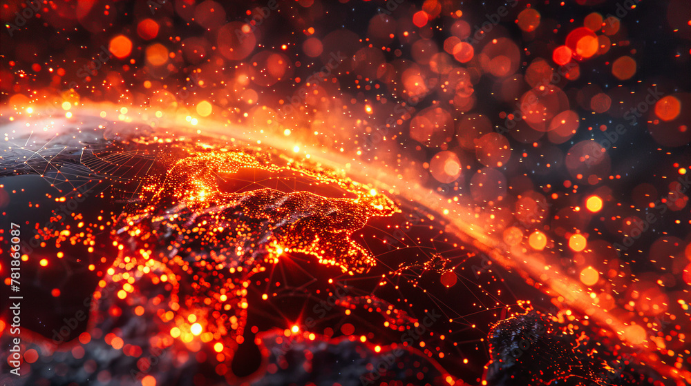 Volcanic Eruption with Lava Flow, Red Hot Magma and Smoke, Natures ...