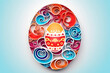 papercut style of easter festival,egg,ornament.
