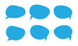 © World Stock - Speech bubble icon set fill with blue flat style with white background.