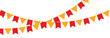 Carnival garland with flags. Festive multicolored buntings for holiday design. party flags isolated on white background.
