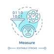 Sigma measure soft blue concept icon. Business control, quality management. Data driven. Round shape line illustration. Abstract idea. Graphic design. Easy to use in infographic, article