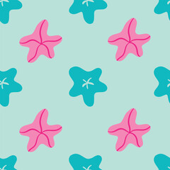 Wall Mural - Abstract colorful starfish vector pattern design