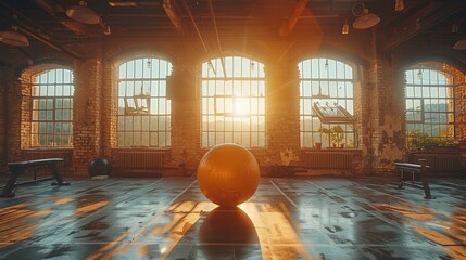 A dimly lit room with exercise equipment croosfit 