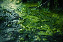 The Algae Invasion A Close-up View Of Nature's Unchecked Growth Generative AI