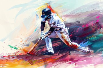 Sticker - Abstract baseball player