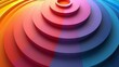 Colorful Abstract Shapes: A 3D vector illustration of concentric circles in various hues