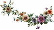 Floral Borders: A vector illustration of a decorative border made of intricate flowers and leaves